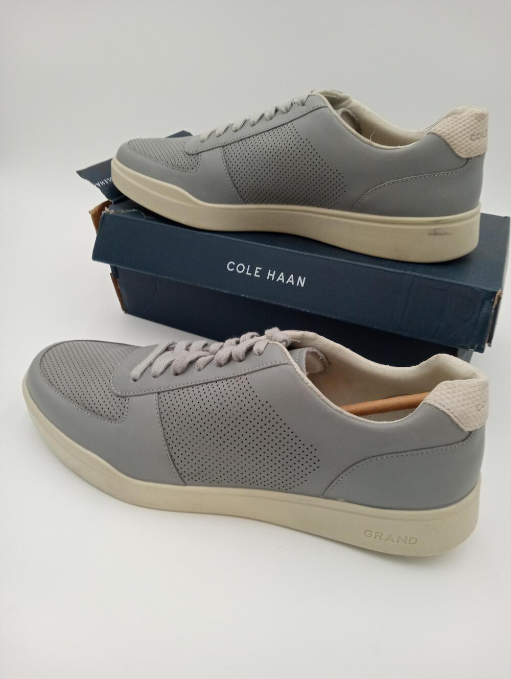 Cole Haan Shoes Mens Gray Leather Grand Casual Sneakers Low Top Comfort Size 12